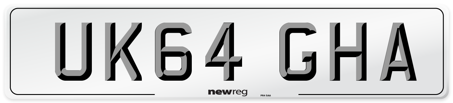 UK64 GHA Number Plate from New Reg